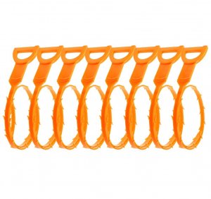 CandyHome CandyHome 20 Inches Hair Drain Clog Remover Flexible Drain (8 Pack), Hook Slow Drain Relief Cleaner Snake Hair Clog Tool for Drain Cleaning, Quick and Easy Drain Unclogger, Orange