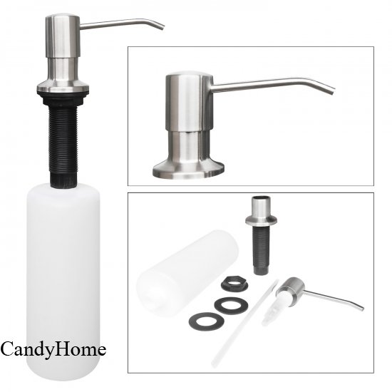 Candyhome Stainless Steel Kitchen Sink Countertop Soap Dispenser