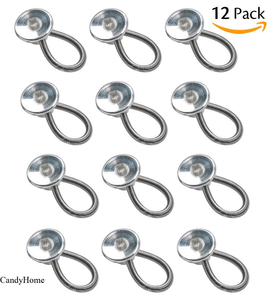 CandyHome CandyHome Metal Collar Extenders Button Extenders, Extends Dress Shirt Trouser Coat Collars Pants and Maternity Wear, Set of 12
