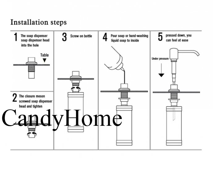 Candyhome Stainless Steel Kitchen Sink Countertop Soap Dispenser Candyhome Stainless Steel Kitchen Sink Countertop Soap Dispenser Built In Hand Pump Large