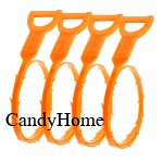 CandyHome CandyHome 20 Inches Hair Drain Clog Remover Flexible Drain (4 Pack), Hook Slow Drain Relief Cleaner Snake Hair Clog Tool for Drain Cleaning, Quick and Easy Drain Unclogger, Orange