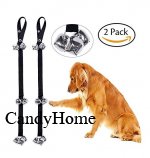 CandyHome 2 Pack Potty Doorbells Housetraining Dog Doorbells Tinkle Bells for House Training, Dog Bell with Doggie Doorbell and Potty Training for Puppies Instructional Guide (Black)